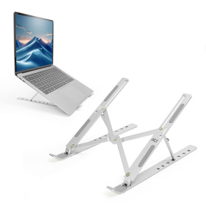 ACT AC8121 | Inklapbare Laptopstandaard tot 15,6" | 7 Verstelbare Standen | Metaal | Inclusief Reistas - Matmuis