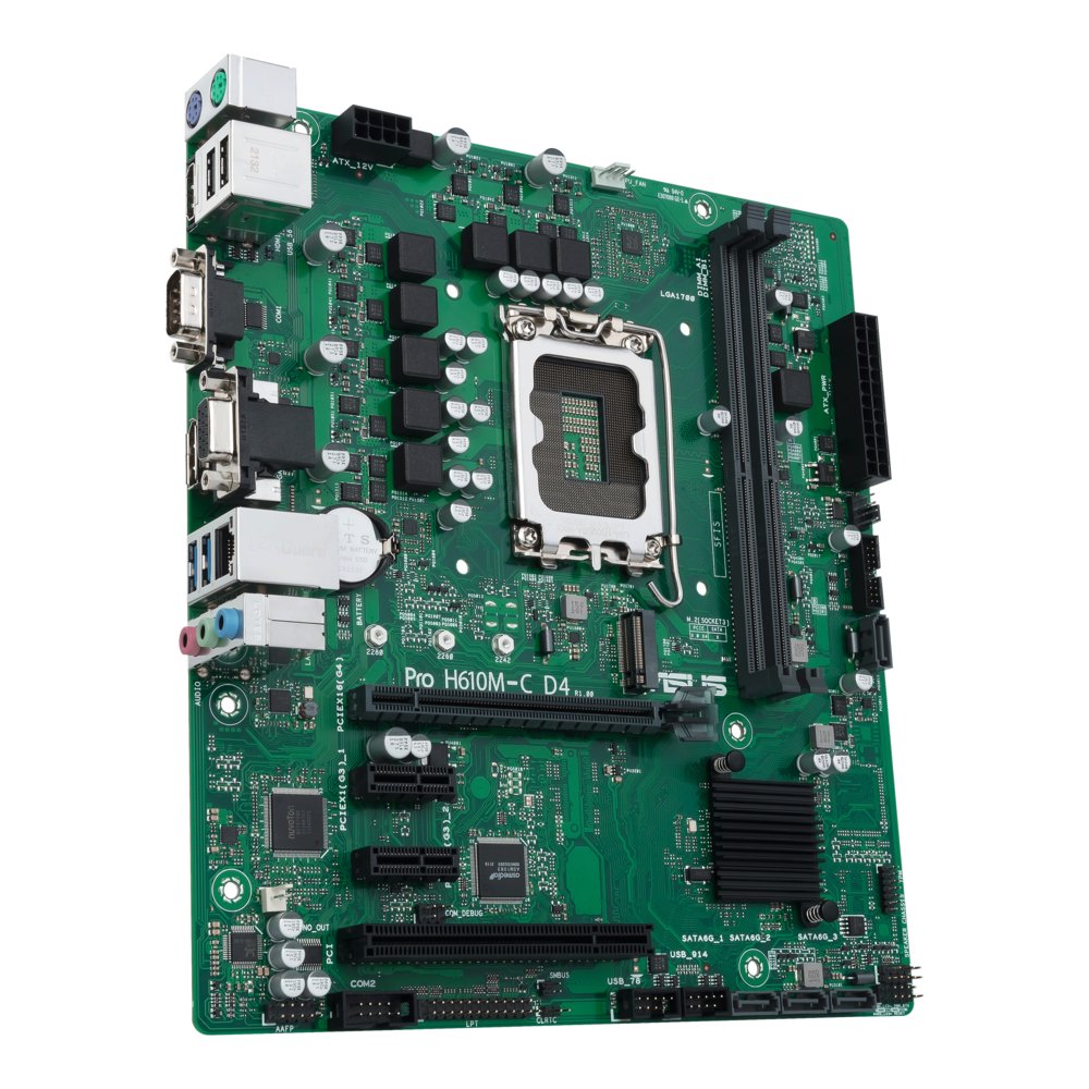 ASUS PRO H610M-C D4-CSM | Socket LGA 1700 | Intel H610 | 2xDDR4 | Micro-ATX | Moederbord - Matmuis - Matmuis