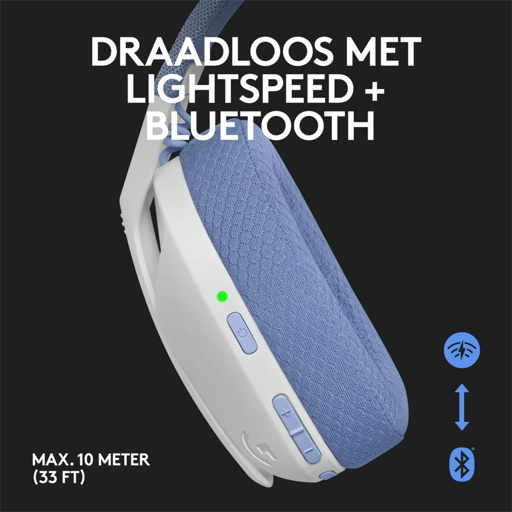 Logitech G G435 | Draadlooze Over-ear Gaming Headset | Bluetooth & USB-A Receiver | Wit/Lilac - Matmuis - Matmuis