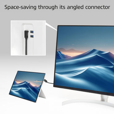 ACT AC7478 | USB 3.2 Gen 2 Kabel | USB-C (haaks boven/beneden) naar USB-C (haaks boven/beneden) | 60W | 10Gbps | 2m | Zwart - Matmuis - Matmuis