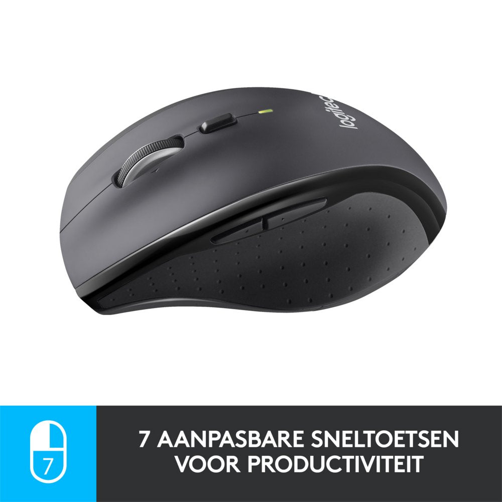 Logitech Marathon M705 | Draadloze Muis | Rechtshandig | RF | 1000 DPI | Zwart - Matmuis - Matmuis