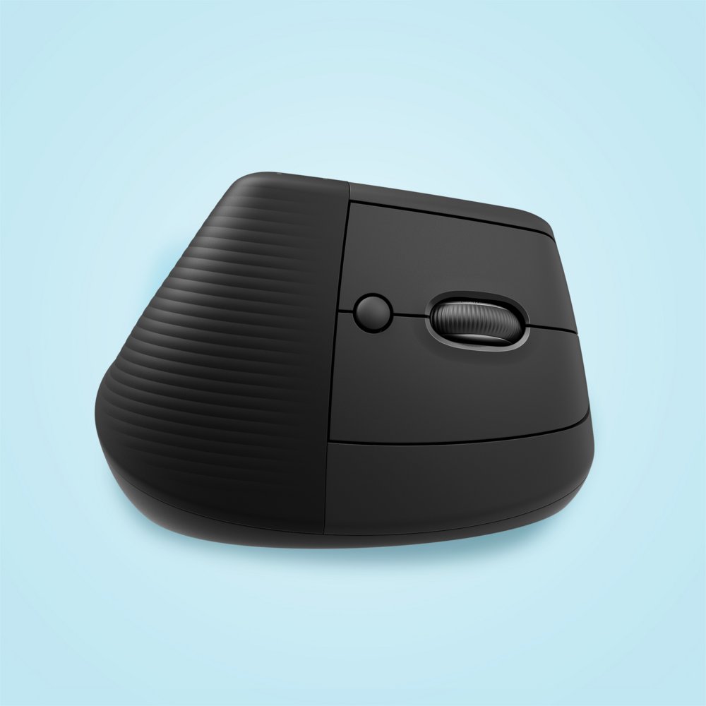 Logitech Lift | Ergonomische Draadloze Muis | Rechtshandig | RF + Bluetooth | 4000 DPI | Grafiet - Matmuis - Matmuis
