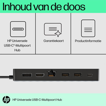 HP Universal Multiport Hub | USB-C | Zwart - Matmuis - Matmuis