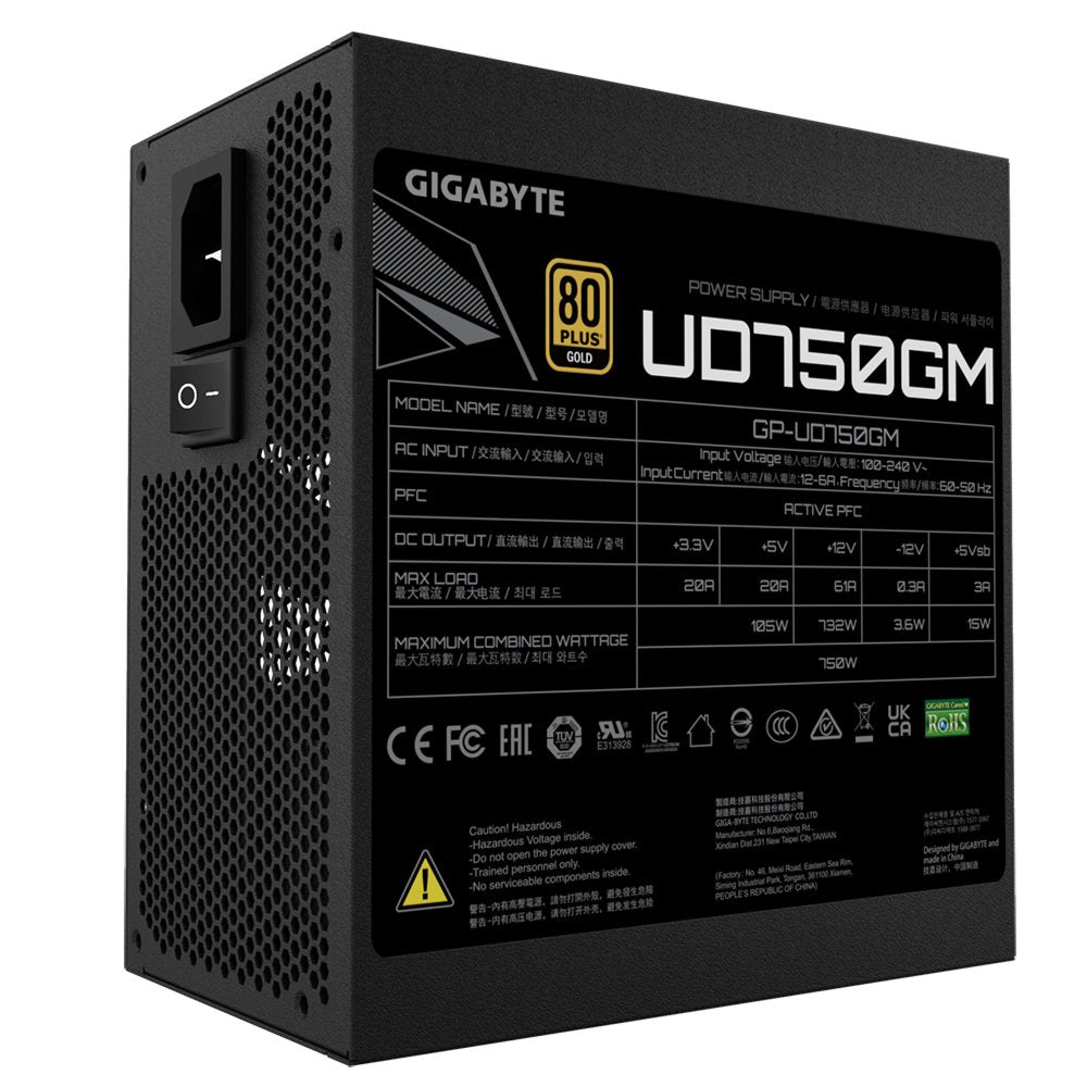Gigabyte GP-UD750GM | 750 Watt Gold ATX PSU | Modulair | Power Supply | Voeding - Matmuis - Matmuis