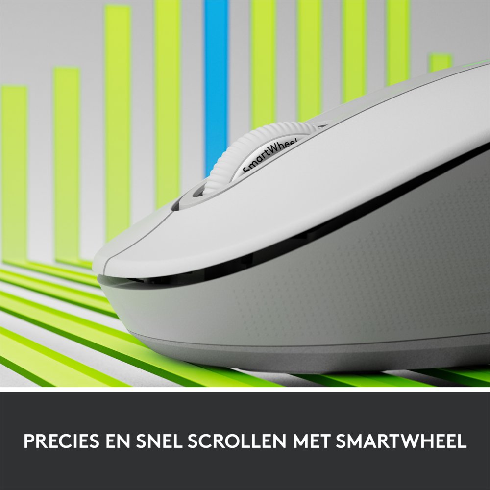 Logitech Signature M650 | Draadloze Muis | Rechtshandig | RF + Bluetooth | 2000 DPI | Wit - Matmuis - Matmuis
