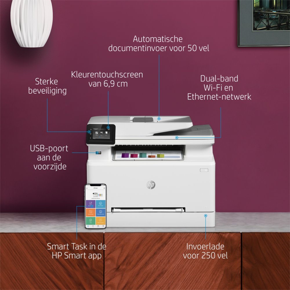 HP Color LaserJet Pro M282nw | All-in-One Laserprinter | A4 | 600 x 600 DPI | Wi-Fi | Kleur - Matmuis - Matmuis