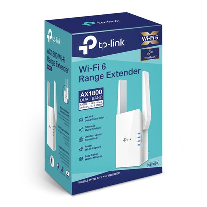 TP-Link RE605X | Wi-Fi 6 Range Extender | Dual-band | 1800 Mbps | Gigabit Ethernet | Wit - Matmuis