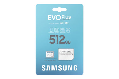 Samsung EVO Plus | MicroSDXC | 512GB | Class 10 | UHS-I U3 | V30 | A2 | Tot 160MB/s | Inclusief adapter - Matmuis - Matmuis