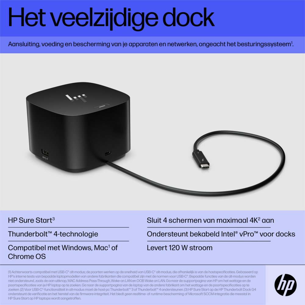 HP G4 Docking Station | Thunderbolt 120W | Zwart - Matmuis - Matmuis