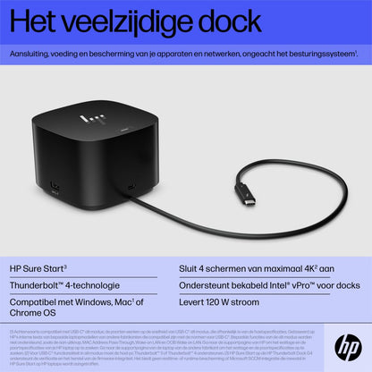 HP G4 Docking Station | Thunderbolt 120W | Zwart - Matmuis - Matmuis