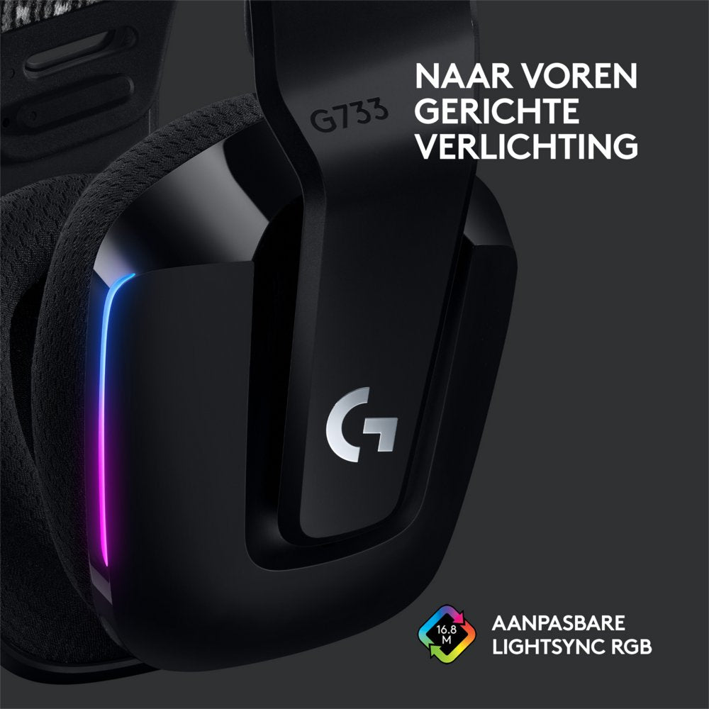 Logitech G G733 LIGHTSPEED Wireless Gaming Headset | RGB | Zwart - Matmuis