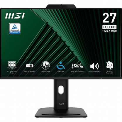 MSI PRO MP272PMG | 27" Full HD IPS Monitor | 120Hz | Webcam | USB | Zwart - Matmuis