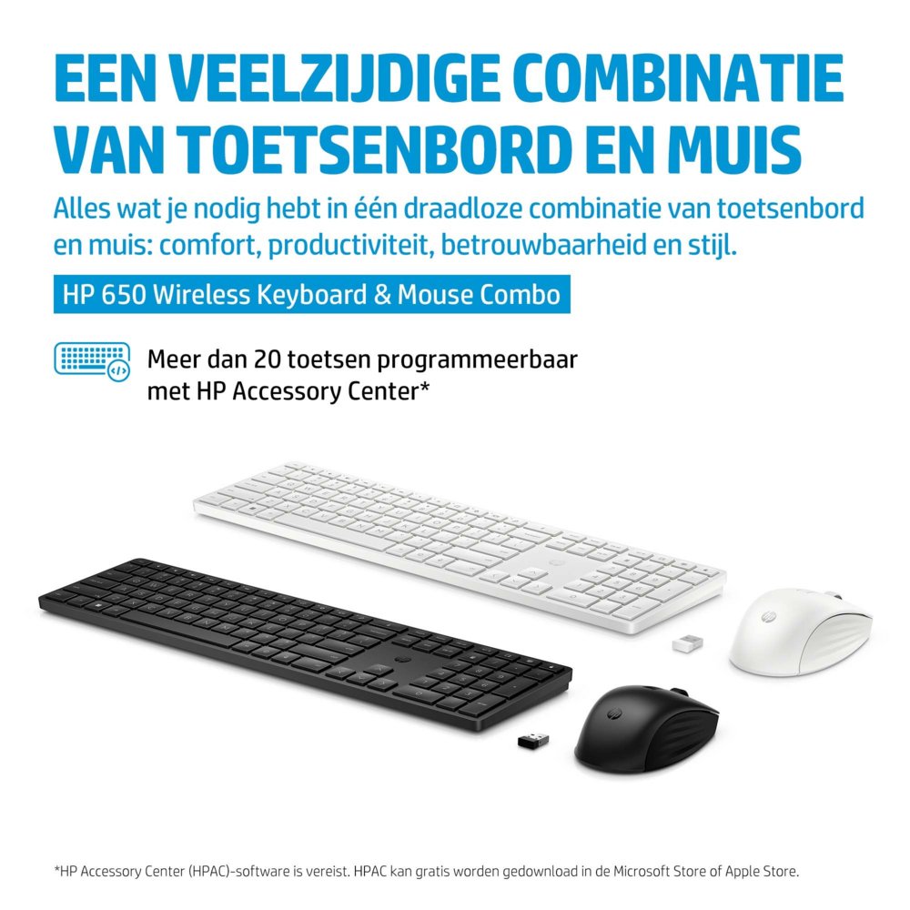 HP 650 | Draadloze Muis en Toetsenbordcombo | QWERTY - Matmuis - Matmuis