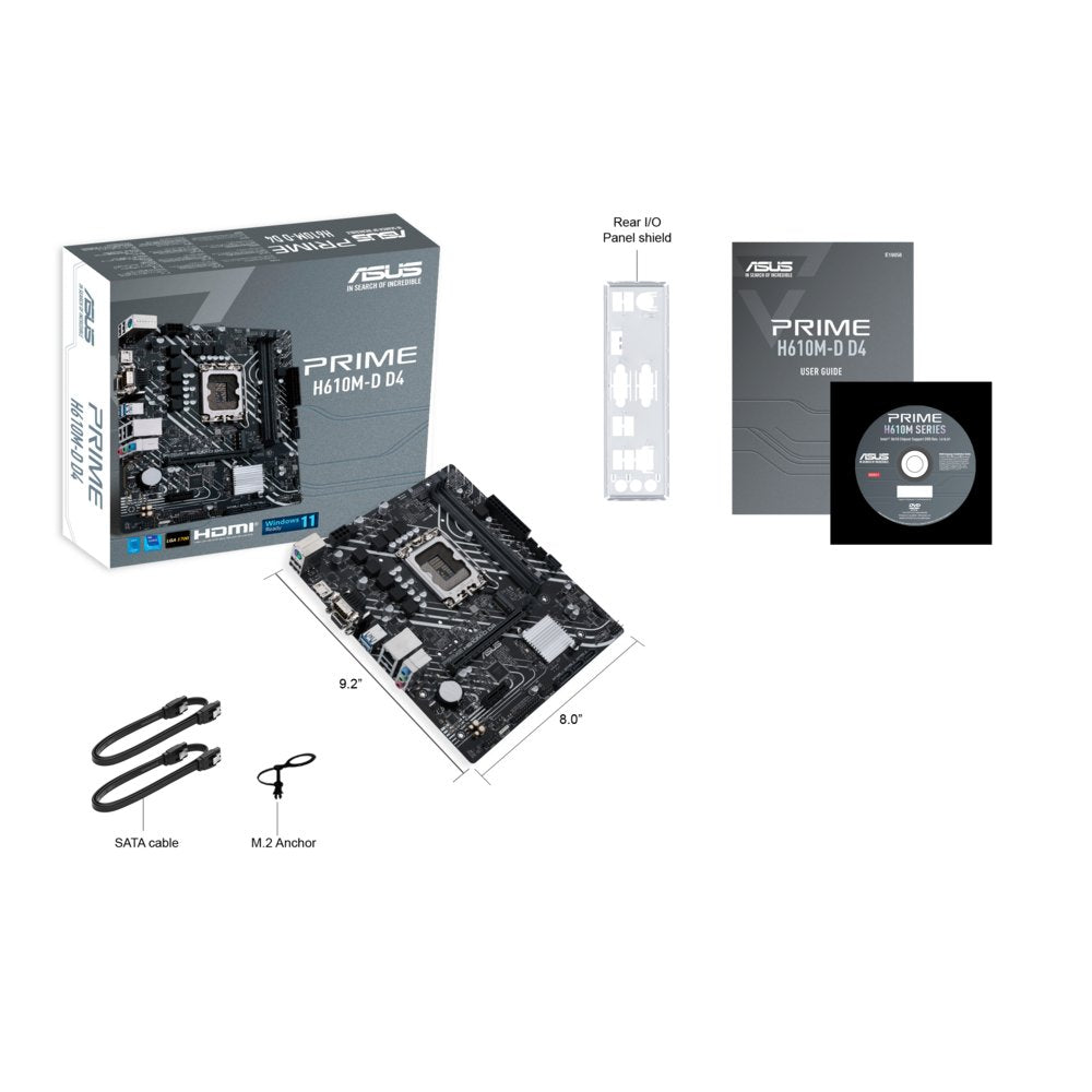ASUS PRIME H610M-D D4 | Socket LGA 1700 | Intel H610 | 2xDDR4 | Micro-ATX | Moederbord - Matmuis - Matmuis