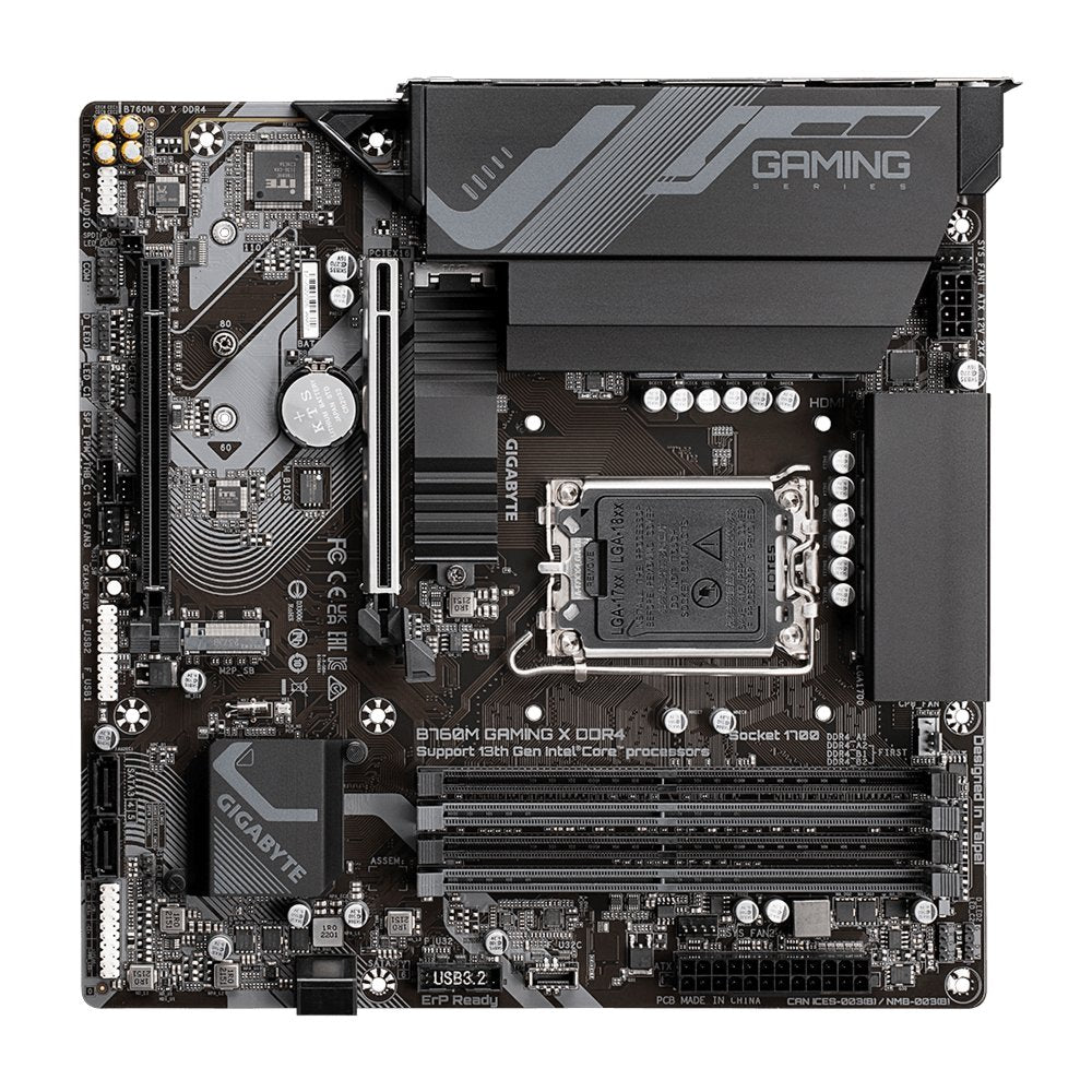 MB Gigabyte B760M GAMING X | Socket LGA 1700 | Intel B760 | 4xDDR4 | Micro-ATX | Moederbord - Matmuis - Matmuis