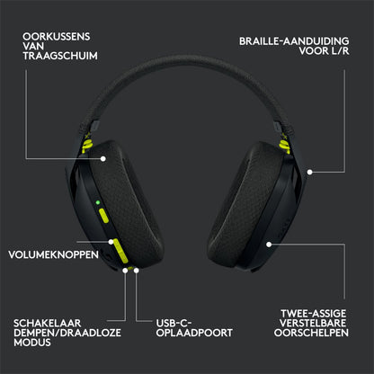 Logitech G435 Wireless Gaming Headset | Bluetooth & Lightspeed | Hoofdband | Zwart - Matmuis - Matmuis