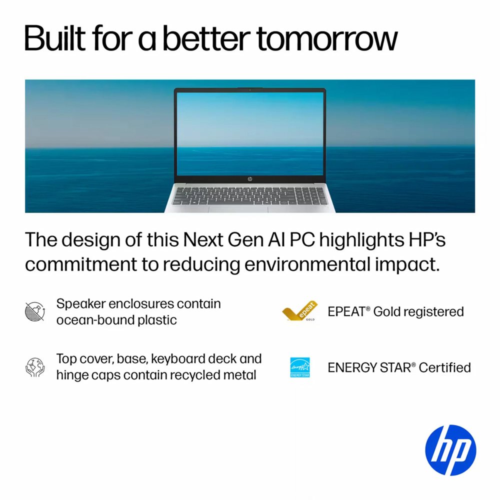 HP OmniBook 3 NGAI | 15.6" Full HD IPS Touch | AMD Ryzen AI 5 330 | 16GB DDR5 | 512GB SSD | Copilot+ | Windows 11 Home | Zilver
