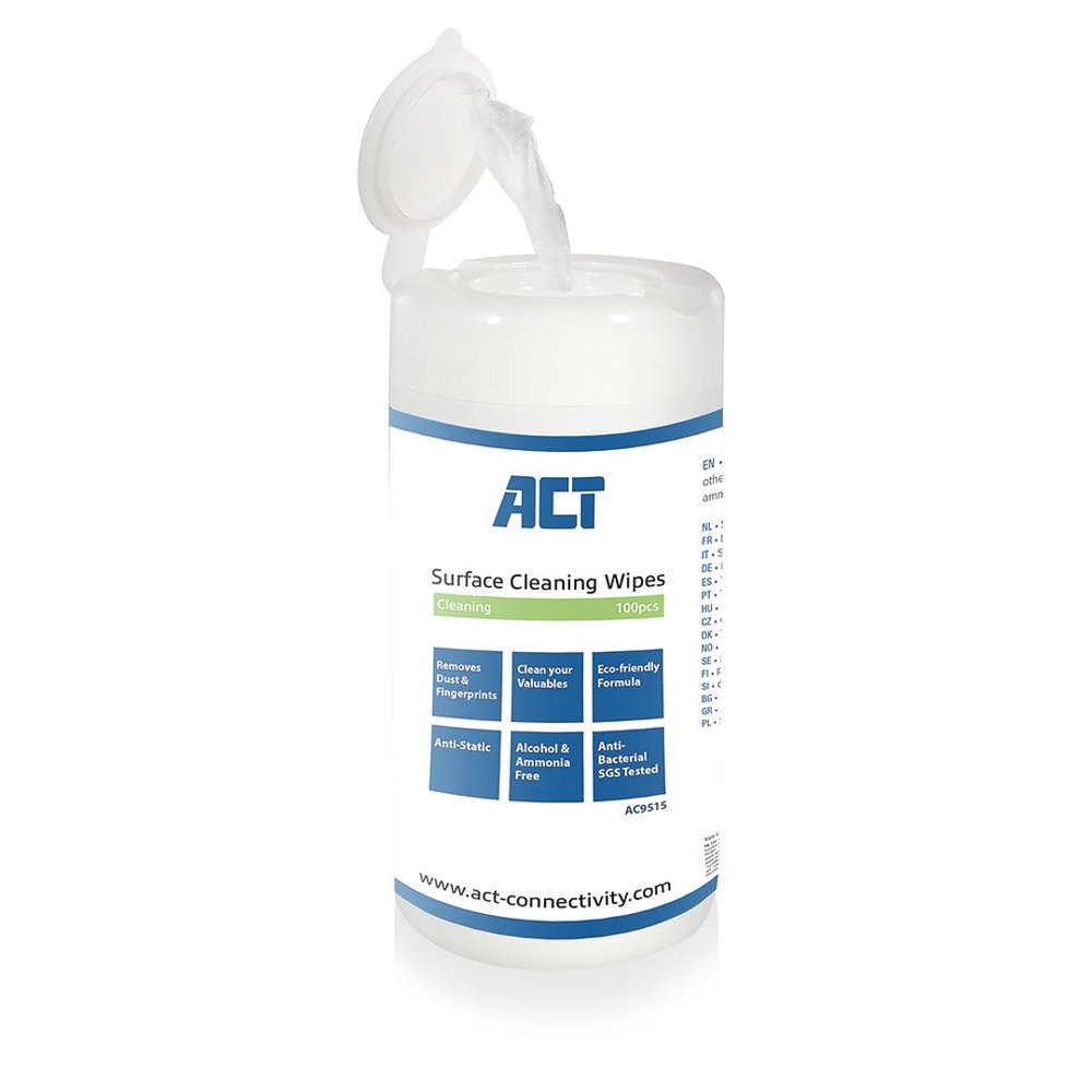 ACT AC9515 Schoonmaakdoekjes voor Beeldschermen | 100 stuks - Matmuis - Matmuis