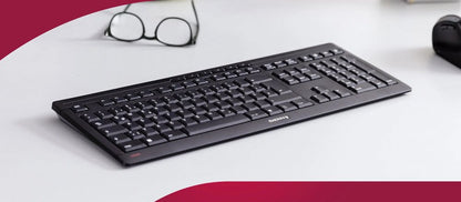 CHERRY Stream Wireless | RF en USB | QWERTY US International | Zwart - Matmuis - Matmuis