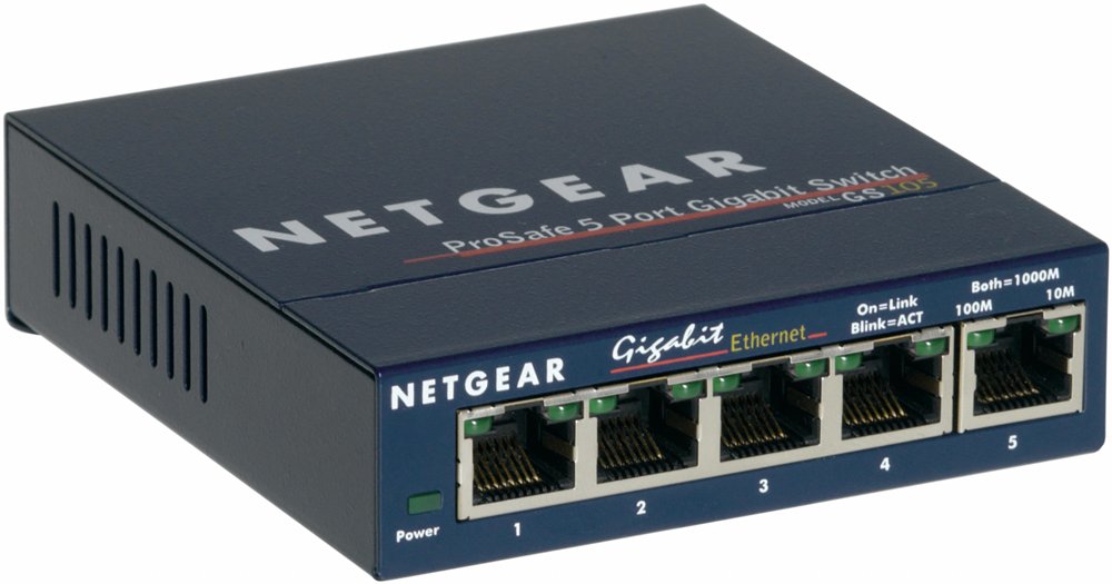 Netgear ProSAFE GS105 | Unmanaged Switch | 5 Poorten | Gigabit Ethernet (10/100/1000 Mbps) | Desktop - Matmuis