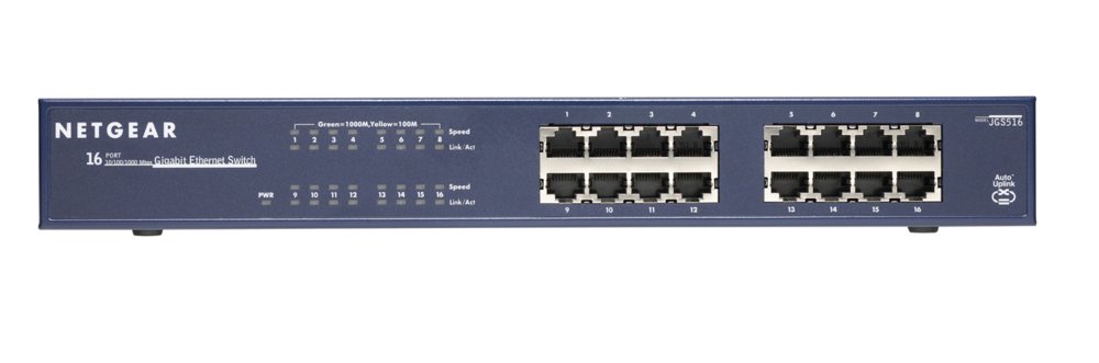 Netgear ProSAFE JGS516 | Unmanaged Switch | 16 Poorten | Gigabit Ethernet (10/100/1000 Mbps) - Matmuis