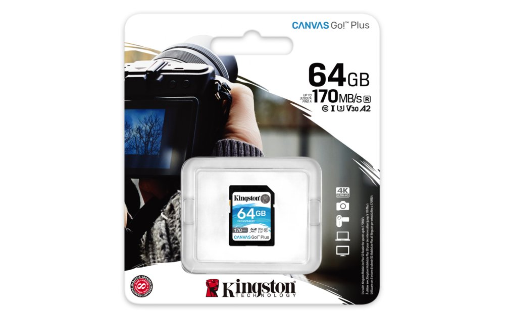 Kingston Canvas Go! Plus SD-kaart | 64GB | UHS-I Klasse 10