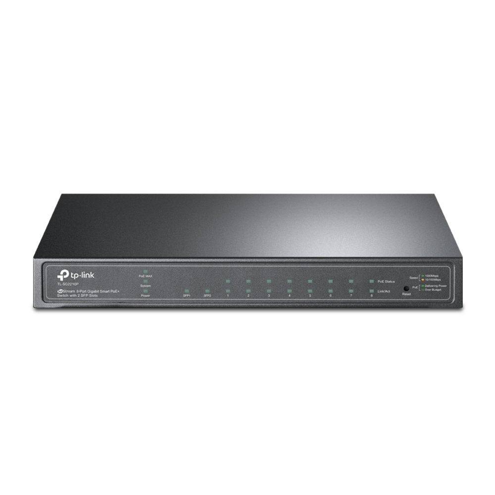 TP-Link TL-SG2210P | Managed Smart Switch | 10 Poorten | Gigabit Ethernet (10/100/1000 Mbps) | 8x PoE+ - Matmuis