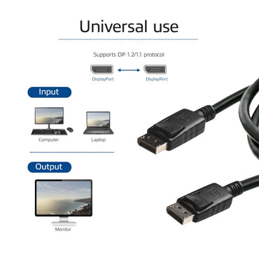 ACT AK3981 | DisplayPort Kabel | 3,0m | Zwart - Matmuis - Matmuis