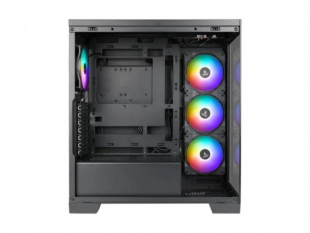 Case Azza Cove | Midi Tower | RGB | Tempered Glass | Zwart - Matmuis