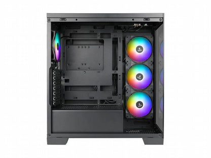 Case Azza Cove | Midi Tower | RGB | Tempered Glass | Zwart - Matmuis