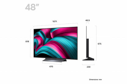 LG OLED48C54LA | 48'' OLED evo C5 Smart TV | 4K Ultra HD | 144Hz | WiFi | webOS 25 | Zwart - Matmuis