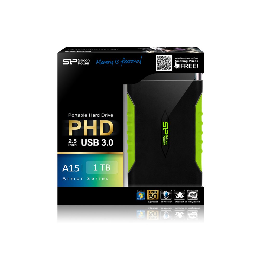 Silicon Power Armor A15 Externe Harde Schijf | 1TB | Zwart - Matmuis