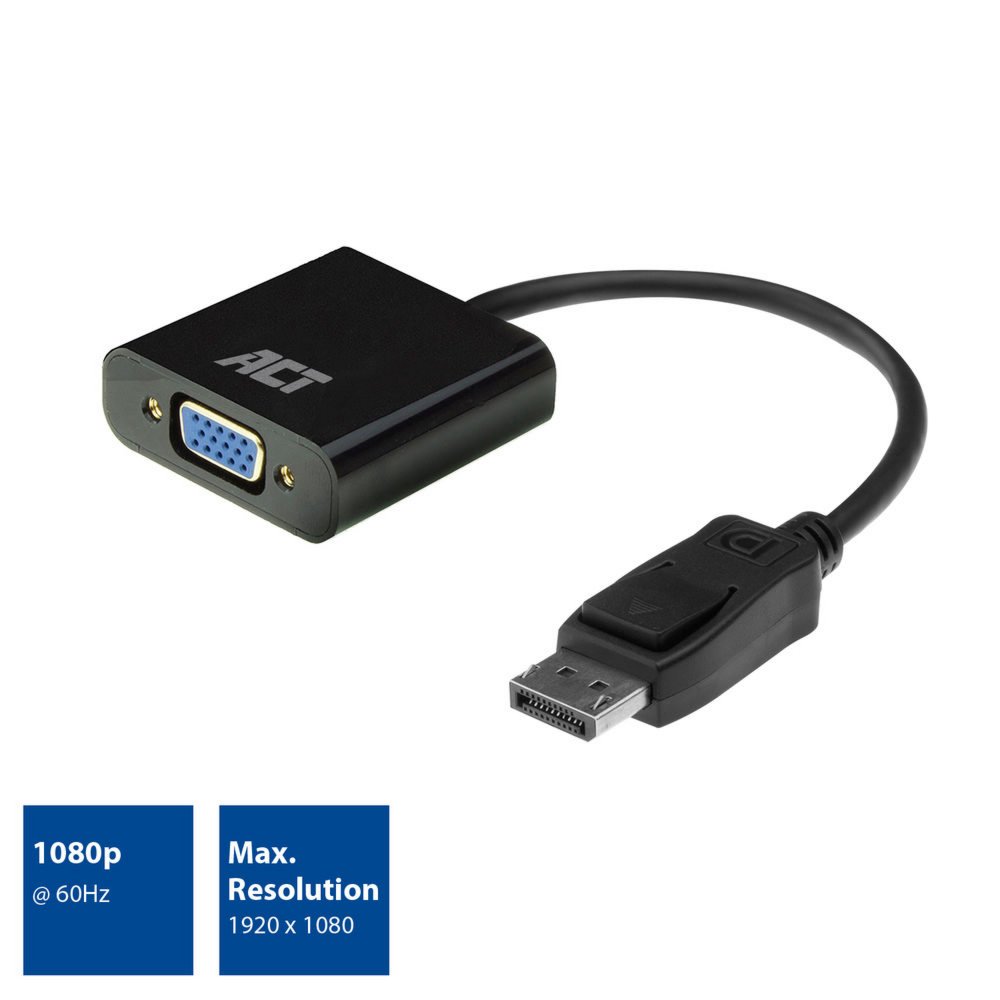 ACT AC7515 DisplayPort naar VGA Adapter | Female | Zip Bag - Matmuis - Matmuis