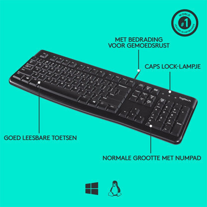 Logitech K120 | Zakelijk Bedraad Toetsenbord | QWERTY - Matmuis - Matmuis