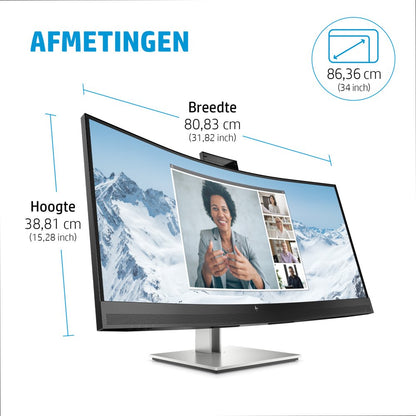 HP E34m G4 34" | 3440x1440 VA | 75Hz | Curved | USB-C | Conferencing Monitor - Matmuis - Matmuis