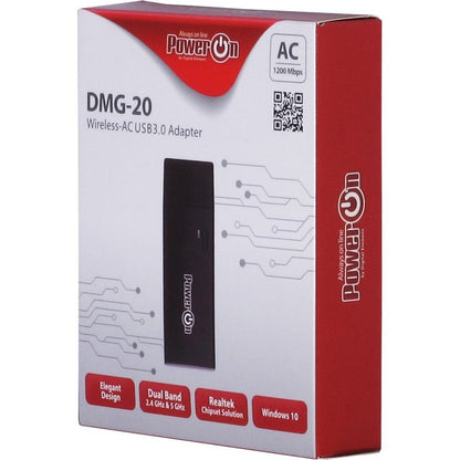 Inter-Tech DMG-20 | Wi-Fi 5 USB Adapter | 867 Mbps | Dual-band (2,4 GHz / 5 GHz) | USB 3.0 | Zwart - Matmuis - Matmuis