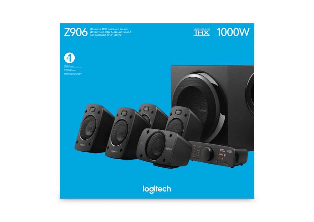 Logitech Z906 | 5.1 Surround Sound Speakerset | THX Gecertificeerd | 500W RMS | Digitale Decodering (Dolby Digital & DTS) - Matmuis