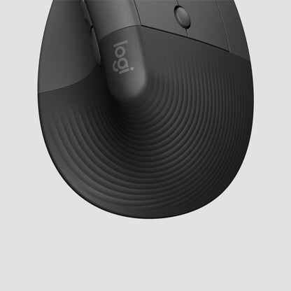 Logitech Lift for Business | Ergonomische Draadloze Muis | Rechtshandig | RF + Bluetooth | 4000 DPI | Grafiet - Matmuis - Matmuis