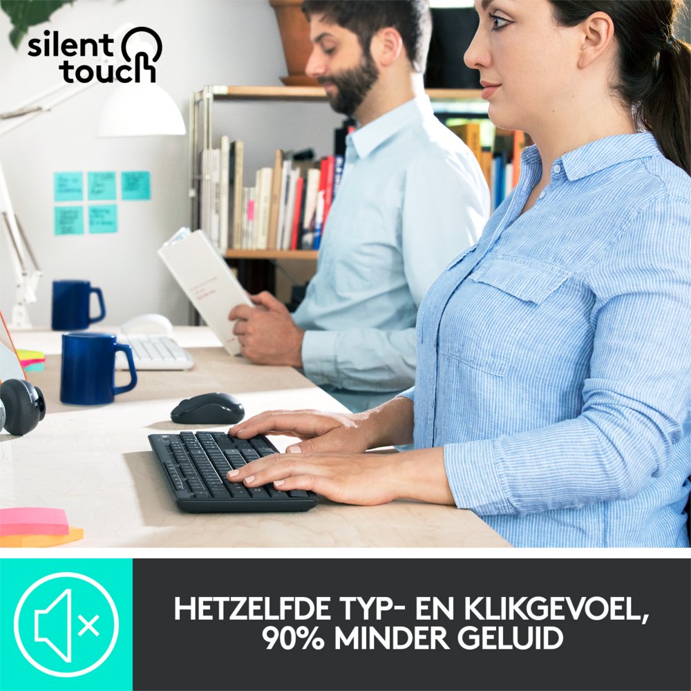 Logitech MK295 Silent | Draadloze Muis en Toetsenbordcombo | QWERTY - Matmuis - Matmuis