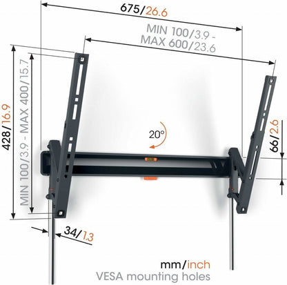 Vogel's TVM3615 | Kantelbare TV-beugel | 40-77" | max 35kg | VESA 600x400 - Matmuis