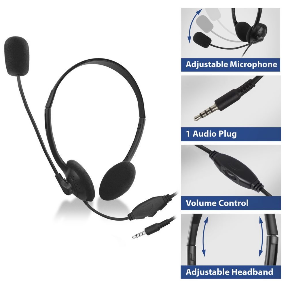 ACT AC9330 | On-Ear Headset met Microfoon | Zwart - Matmuis - Matmuis
