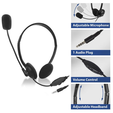 ACT AC9330 | On-Ear Headset met Microfoon | Zwart - Matmuis - Matmuis