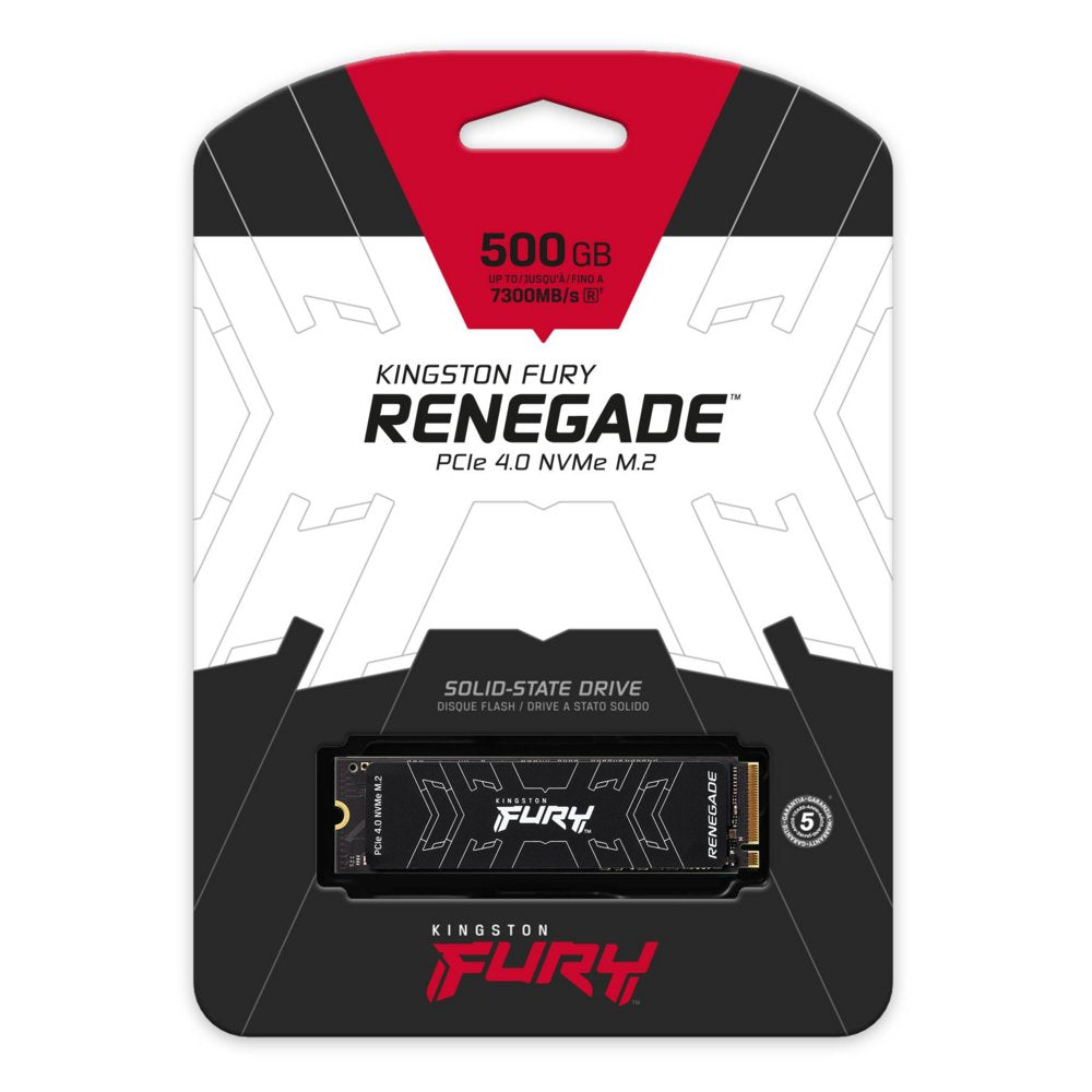 Kingston Fury Renegade | 500GB NVMe SSD | M.2 Gen4 | 7.300MB/s Lezen | 3.900MB/s Schrijven - Matmuis