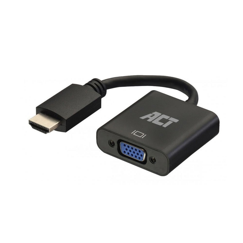 ACT AC7535 | HDMI naar VGA Adapter | 0,23 m | Zwart - Matmuis