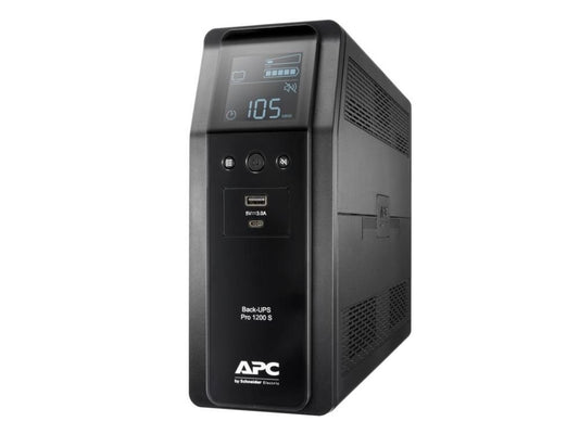 APC Back-UPS Pro BR1200SI | 1200 VA | 8x IEC C13 Stopcontacten (6 op Accu) | Pure Sine Wave | AVR Technologie | USB Type A & C | LCD-scherm - Matmuis - Matmuis