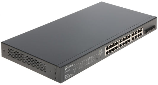 TP-Link TL-SG2428P | Managed Smart Switch | 28 Poorten | Gigabit Ethernet (10/100/1000 Mbps) | 24x RJ45 + 4x SFP | PoE+ (250W) | VLAN/QoS - Matmuis