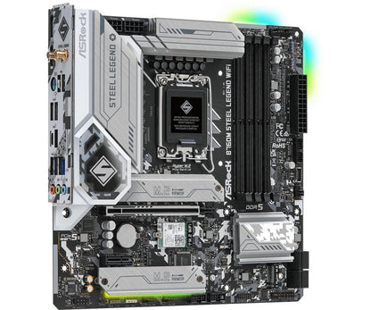 Asrock B760M Steel Legend WiFi | Socket LGA 1700 | Intel B760 | 4xDDR5 | Micro-ATX | Moederbord - Matmuis - Matmuis