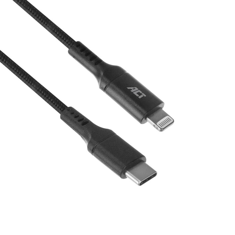 ACT kabel | USB-C naar Lightning | 1 m | Zwart | AC3095 - Matmuis - Matmuis