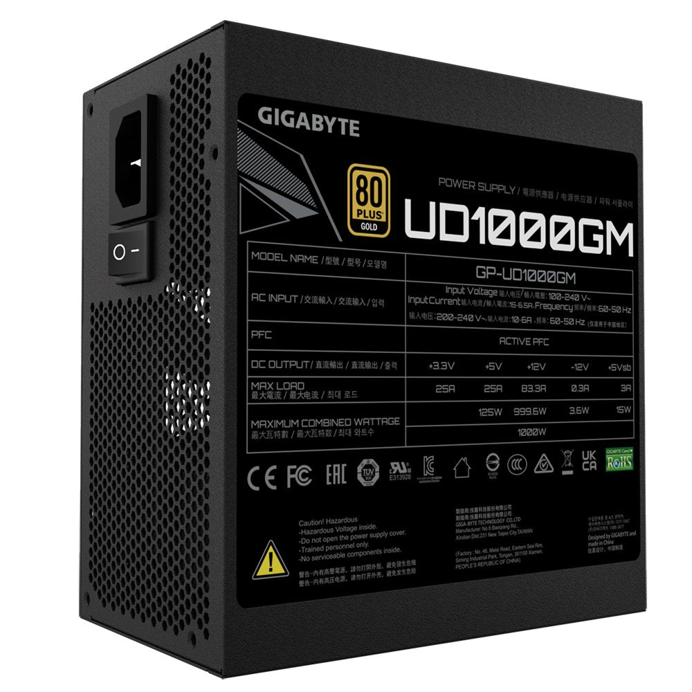 Gigabyte UD1000GM | 1000 Watt Gold ATX PSU | Modulair | Power Supply | Voeding - Matmuis - Matmuis