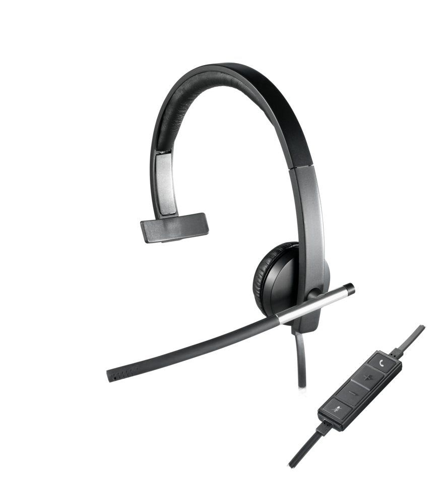 Logitech H650e | Bedrade On-ear Mono Headset | USB-A | Zwart/Zilver - Matmuis - Matmuis